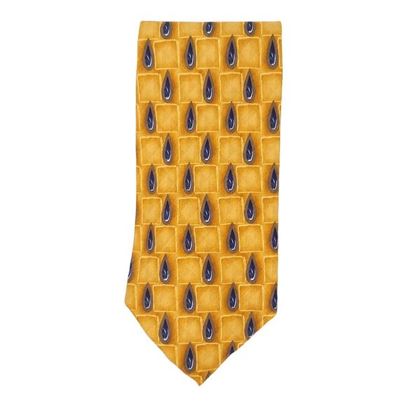 Barbara Blank J Z Richards Silk Ties Navy Plaid Yellow Paisley Lot Of 2 - Picture 6 of 10